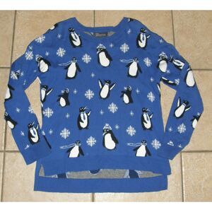 Penguin Theme Sz Large Crew Neck Long Sleeve Soft Cotton Sweater 33 DEGREES